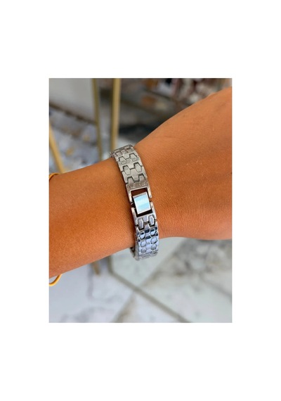 Pembe Detaylı Silver Model Kadın Saat Gümüş