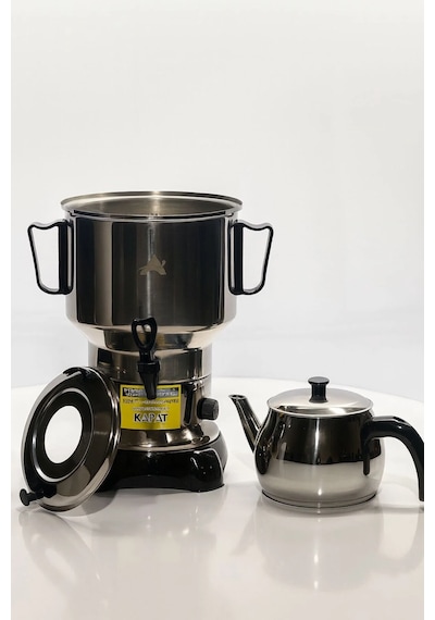Armağan Çelik Kapaklı Semaver - 4,5 Litre - Gizli Rezistans - 430 Kalite Paslanmaz Çelik - Model 163377132117