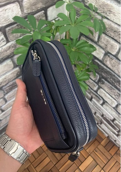 Guard Leather Guard Lacivert Hakiki Deri Şifreli El Çantası Çok Renkli