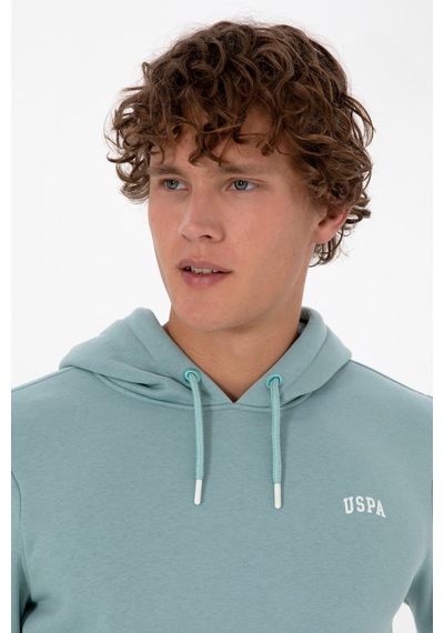 U.S. Polo Assn. Erkek Regular Fit Kapüşonlu Şardonlu Mint Basic Sweatshirt 50315582-VR090
