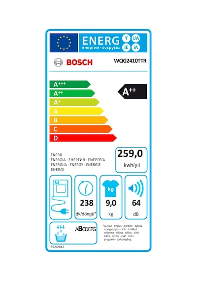 Bosch WQG2410TTR 9 KG Isı Pompalı Çamaşır Kurutma Makinesi