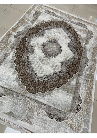 Padişah Halı Santo 31882 081 Serisi Akrilik Salon Oturma Yatak Odası Halısı Gri - Kahve