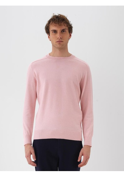 Xint Pembe Regular Fit Bisiklet Yaka Yünlü Kazak 801822