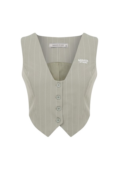 Sagaza Studio Ss6049 Slim Fit Yelek Yesil
