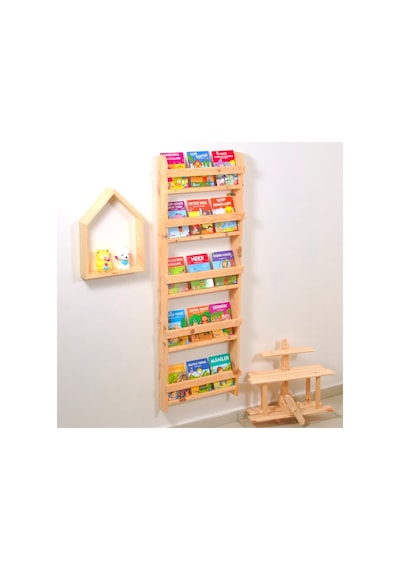 Markaawm Çocuk Odası Eğitici Montessori Mobilya Kitaplık Raf Duvar Rafı 5 Çok Renkli