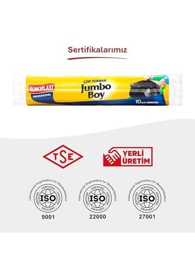 Ekonomik Endüstriyel Çöp Torbası Jumbo Siyah 10 Lu 80 110 Cm, Yırtılmaya Dayanıklı, Jumbo Boy Çöp Poşeti, Çift Katlı, Geri Dönüştürülebilir, Fabrika, İnşaat, Depo, Kafe, Otel, Hastane, Bahçe