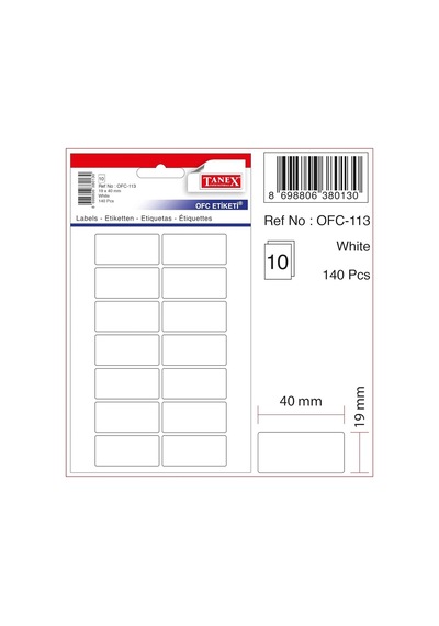 Tanex Ofc-113 Ofis Etiketi Beyaz Diğer