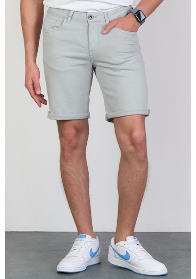 HLT Jeans Erkek Baby Blue Slim Kesim Comfort Likralı Esnek Jeans Şort Thomas-Baby Blue 001