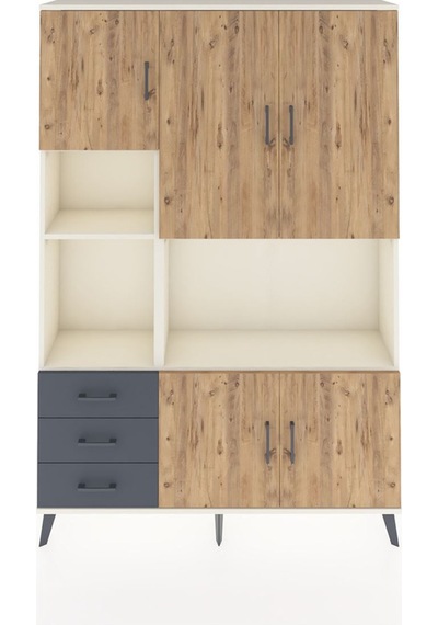 Arges Dolap 9 Raflı 3 Çekmeceli 5 Kapaklı 132x30x195 Aytaşı-çam/antrasit Aytası Arges Dolap 9 Raflı 3 Çekmeceli 5 Kapaklı 132x30x195 Aytaşı-çam/antrasit Aytası