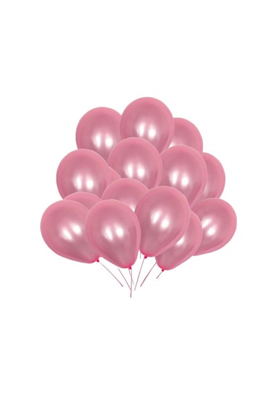 25 Ad Metalik Sedefli Şeker Pembe-Gümüş Gri Balon Helyumla Uçan