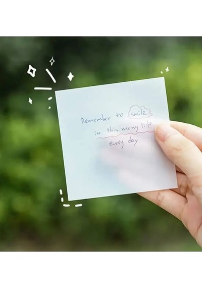 Şeffaf Post-it Yapışkanlı Not Kağıdı MAVİ 76x76 Mm. 50 Yaprak