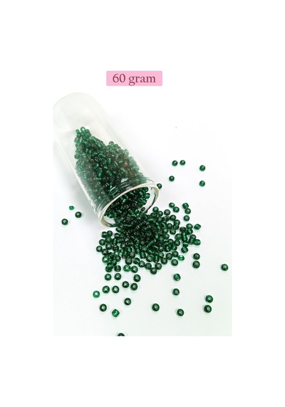 Dökme Cam Kum Boncuk 8/0 3 Mm - 60 Gram - Koyu Yeşil - Bnc187