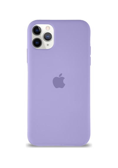 Apple Uyumlu  iPhone 11 Pro Max ile Logolu Silikon Kılıf Altı Kapalı İçi Kadife Lansman Arka Kapak