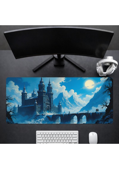 90x40 Cm Şato Desenli Oyuncu Gaming Mouse Pad Kaymaz Kauçuk Taban Fare Altlığı Xxl Mousepad Catle Serisi 002