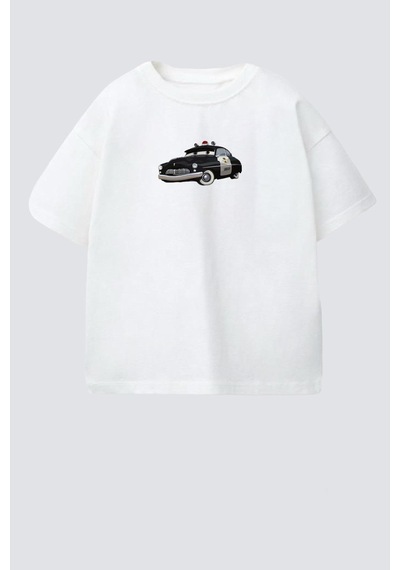 Monila Erkek Çocuk Pamuklu Araba Baskılı T-shirt Ekru