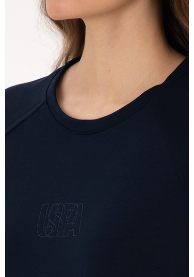 U.S. Polo Assn. Kadın Lacivert Uzun Bisiklet Yaka Sweatshirt 50315623-VR033