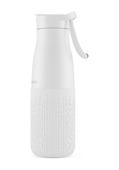 Puccon Pipetli 500 Ml Beyaz Paslanmaz Çelik Matara/suluk - Silikon Gövde Yağmur - 50013