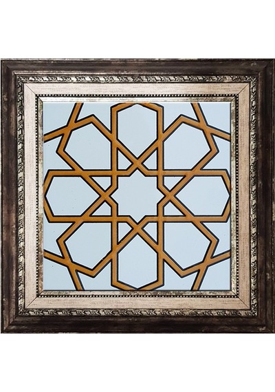 Armada Çini 20X20 Cm Sp 89-V Sarı Beyaz Türkmen Yıldızı Çini Pano