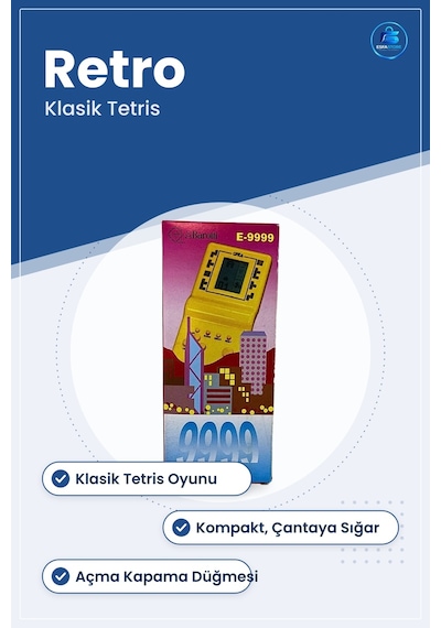 Tetris Oyunu Taşınabilir El Konsolu Retro Klasik Elektronik Oyun