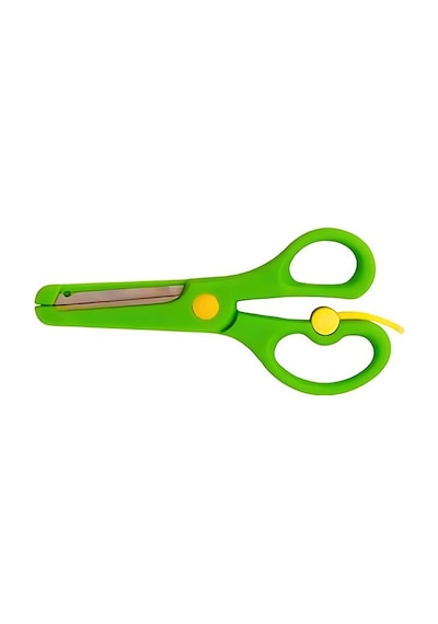 Neon Plastik Korumalı Küt Uçlu Yaylı Çocuk Okul Makası 10lu Set