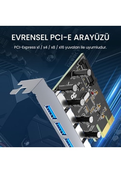 Pcı Express To 2 Port 9 Pin Rs-232 Seri Com Db9 Genişletme Kartı