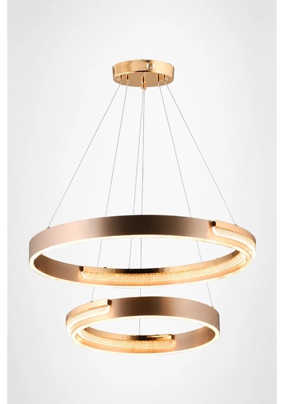Modern Premium Led Modern Gold Kasa Halka Tasarım Sarkıt Avize Salon Yemek Masası 94w 3 Renk Beyaz