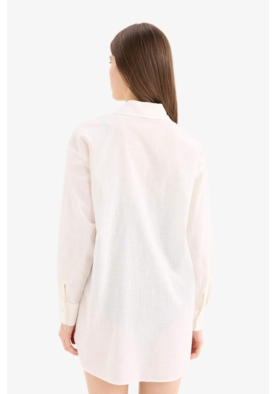 DeFacto Regular Fit Pamuklu Plaj Gömleği-Fall in Love W8241AZ25SMWT16 Beyaz