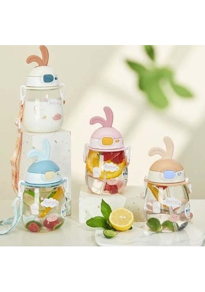 Shotay Rabbıt Tritan Matara 600 Ml Çok Renkli