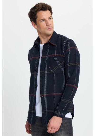 Tudors Erkek Slim Fit Dar Kesim Kareli Cepli Siyah Oduncu Gömlek-41791 Çok Renkli Tudors Erkek Slim Fit Dar Kesim Kareli Cepli Siyah Oduncu Gömlek-41791 Çok Renkli