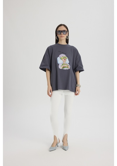 Mai Studios Co. Mood Oversize Füme T-shirt Füme