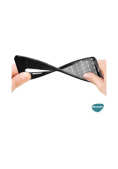 Microsonic OnePlus 8 Pro Kılıf Deri Dokulu Silikon