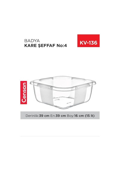 Kare Şeffaf Badya 1 Adet 4 No Royaleks-e167