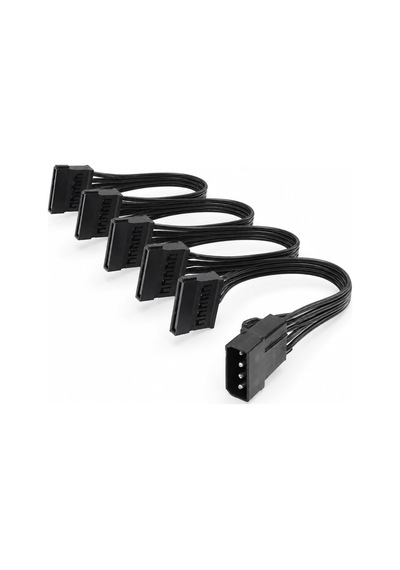 Primex Px-4355 Molex To Sata Power Çoklayıcı Kablo, 4 Pin Ide Psu To 5 Port Sata Güç Kablosu, 60 Cm%100 Saf Bakır Hdd Ssd Dvd Güç Bağlantı Kablosu, Pc Kasa İçi Sata Power Splitter
