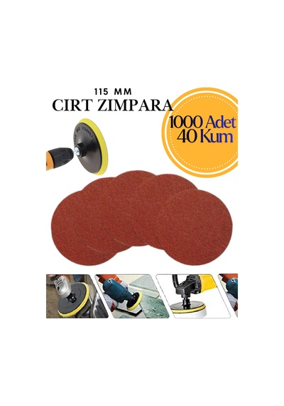 1000 Adet 115 Mm Cırt Zımpara Kağıdı 40 Kum Avuç Taşlama Spiral Uyumlu Velcro Deliksiz Cırtlı Zımpara