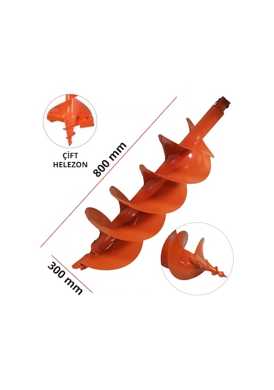 Toprak Burgu Makinası Çift Helezon Yedek Burgusu Çap 300 Mm