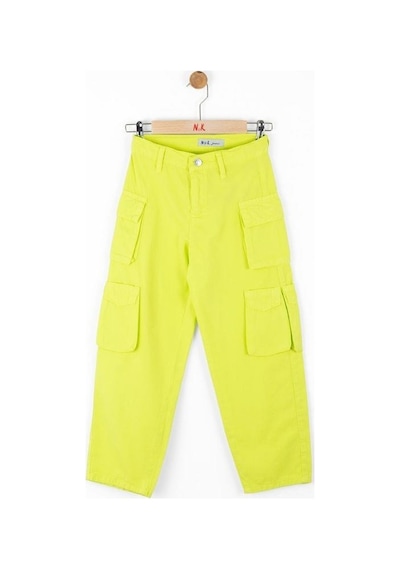 Nk Kids Kız Çocuk Kargo Cepli Pantolon-13837-neon Yeşil Neon Yeşil