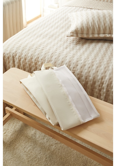 Ocean Home Textile 2'li Bej Renk Fileli Oxford Kumaş Ayakkabı Düzenleyici Taşıma Çantası Seti 22 X 40 X 9 Cm