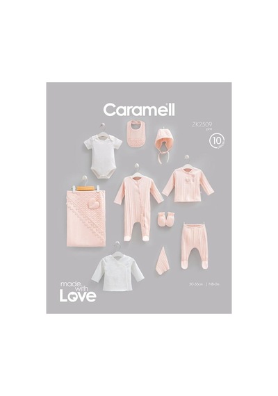 Caramell %100 Pamuk Very Nice 10'lu Set 0-3 Ay 50-56 Cm Pembe Crml.zk2509.pmb