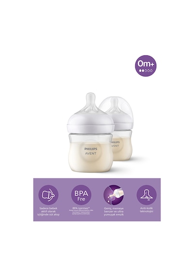 Philips Avent Natural Response PP 2'li Biberon Seti 125 ML 0+ Ay PAV-SCY90002