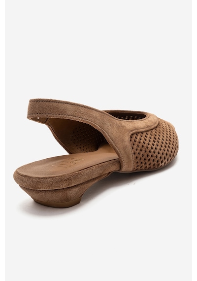 Luvishoes Lıeve Toprak Süet Hakiki Deri Kadın Alçak Topuklu Ayakkabı Taba