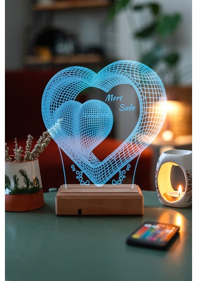 Sevgiliye Hediye Aşk Ve Sonsuzluk 3D Led Lamba
