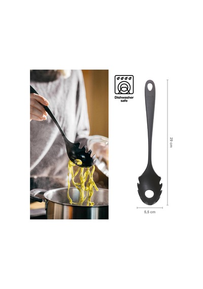 Tr Makarna Kaşığı, Uzunluk: 28,5 Cm, Essential, Plastik, Siyah, 1065593