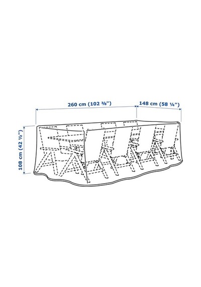 Ikea Tosterö Dış Mekan Mobilya Kılıfı, Siyah, 260x148 Cm