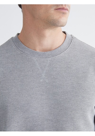 Lcwaıkıkı Classic Gri Bisiklet Yaka Erkek Sweatshirt