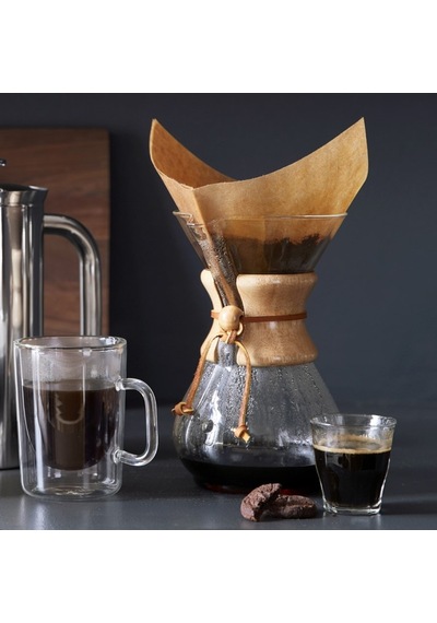 Ahşap Boyunlu Cam Demleme Ekıpmanı 6 Cups & Chemex Filtre Kağıdı