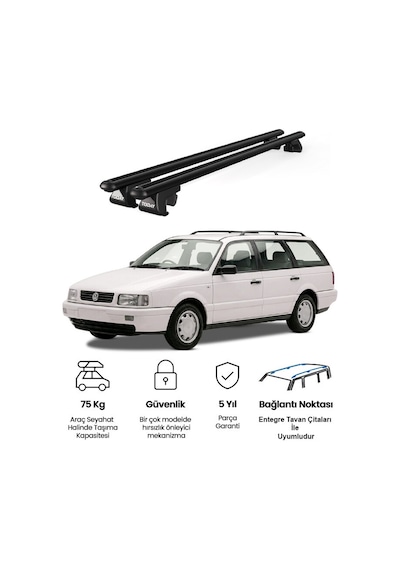 Venüs Volkswagen Passat Variant 1990-1996 Uyumlu Siyah Ara Atkı Port Bagaj Tavan Barı
