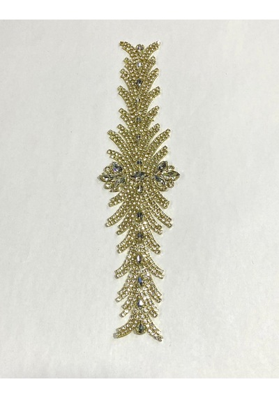 Ütüyle Yapışan Kristal Taşlı Aplike / Gold Aplike / Mdl102