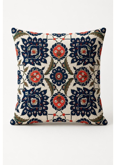 Premium Goblen Nakış Kırlent Kılıf 40 Cm X 40 Cm - 1 Adet Acı Kahverengi
