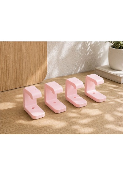 Duvar Tipi Ayakkabı Askısı 2 Li Set Sneaker Duvar Rafı Yer Kaplamayan Organizer Pembe