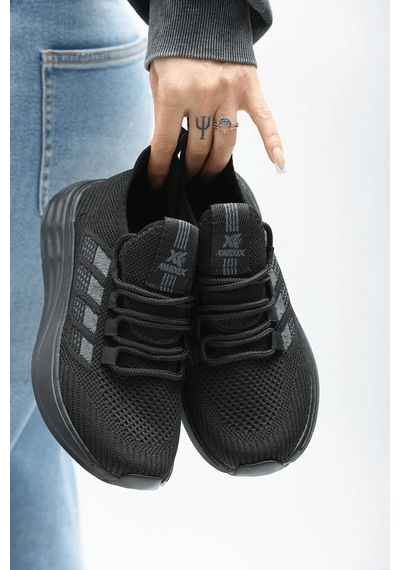 2201-awıdox Anatomik Tabanlı Unisex Bağcıksız Sneakers Ayakkabı Siyah